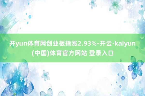 开yun体育网创业板指涨2.93%-开云·kaiyun(中国)体育官方网站 登录入口